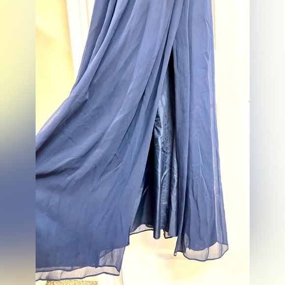 Vera Wang White Plus 14 Royal Blue Chiffon Sleeveless Bridesmaid Dress Maxi - Picture 4 of 8
